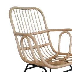 Outlet Wohnen 57x95x84 Schaukelstuhl aus Rattan & Eisen - Ambriosso