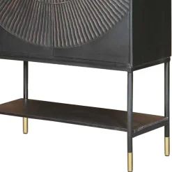 Sale Wohnen 100x190x42 Schrank in Schwarz mit Messing - Alkatar