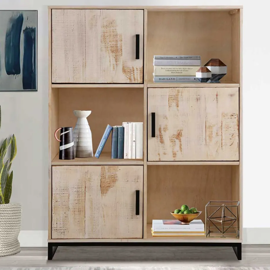 Discount Wohnen 110x140x39 Schrank mit 3 Türen & 3 Fächern - Pseino