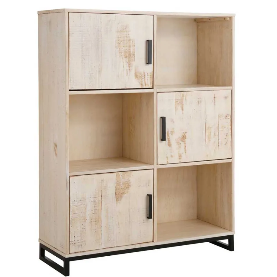 Discount Wohnen 110x140x39 Schrank mit 3 Türen & 3 Fächern - Pseino