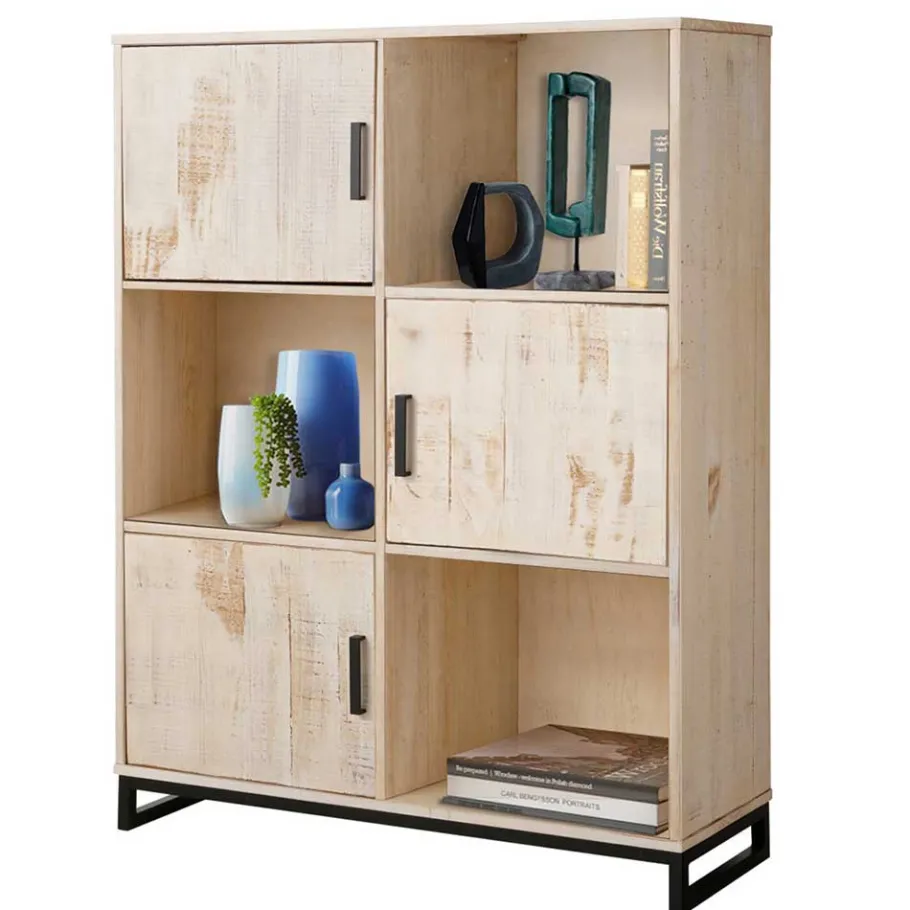 Discount Wohnen 110x140x39 Schrank mit 3 Türen & 3 Fächern - Pseino