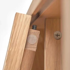 Outlet Wohnen 85x170x43 Schrank mit drei Lamellen Türen - Azuro