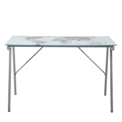 Outlet Wohnen 113x73x58 Schreibtisch aus bedrucktem Glas - Ugolina