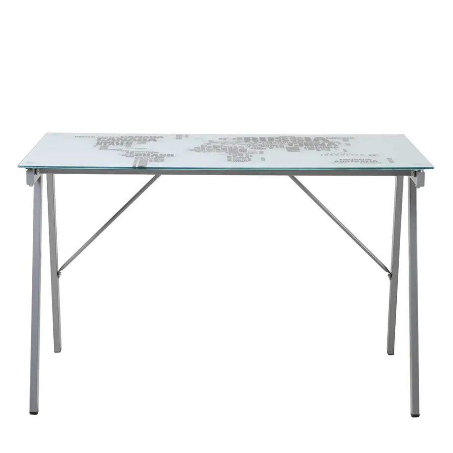 Outlet Wohnen 113x73x58 Schreibtisch aus bedrucktem Glas - Ugolina