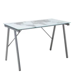 Outlet Wohnen 113x73x58 Schreibtisch aus bedrucktem Glas - Ugolina