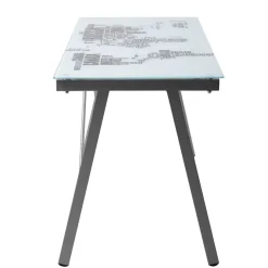 Outlet Wohnen 113x73x58 Schreibtisch aus bedrucktem Glas - Ugolina