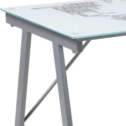 Outlet Wohnen 113x73x58 Schreibtisch aus bedrucktem Glas - Ugolina