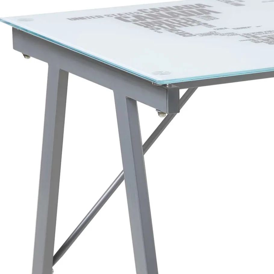 Outlet Wohnen 113x73x58 Schreibtisch aus bedrucktem Glas - Ugolina