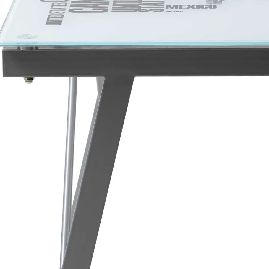 Outlet Wohnen 113x73x58 Schreibtisch aus bedrucktem Glas - Ugolina