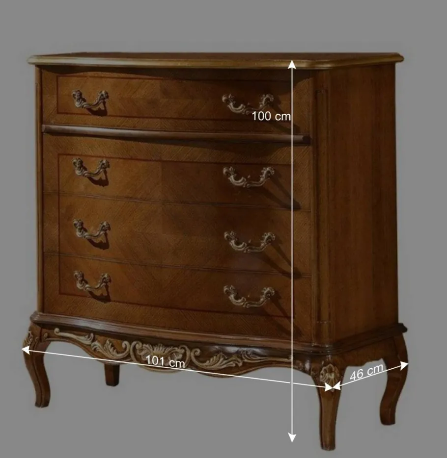 Online Wohnen 101x100x46 Schubladen-Kommode in Nussbaum - Aciara