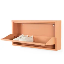 Online Wohnen 75x38x13 Schuhschrank mit Klappe aus Stahl - Manty