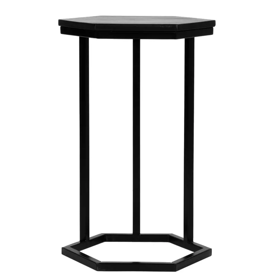 Sale Wohnen 40x62x40 Sechseck Beistelltisch in Schwarz - Palium