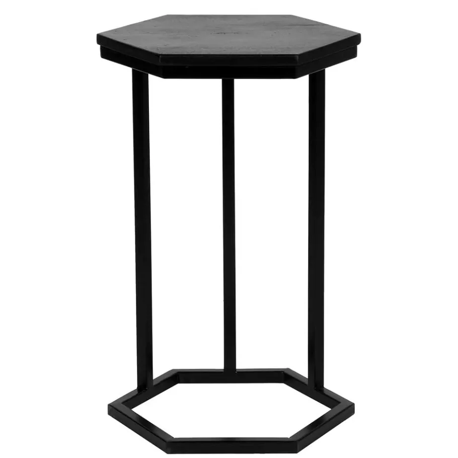Sale Wohnen 40x62x40 Sechseck Beistelltisch in Schwarz - Palium