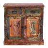 Discount Wohnen 80x80x40 Shabby Chic Kommode in Braun Bunt - Jamaica