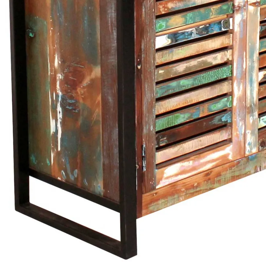 Clearance Wohnen 90x180x45 Shabby Chic Schrank mit 2 Lamellentüren - Vosbadus