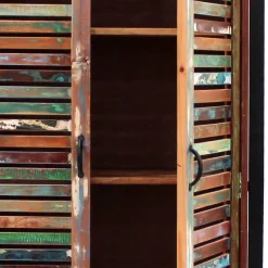 Clearance Wohnen 90x180x45 Shabby Chic Schrank mit 2 Lamellentüren - Vosbadus