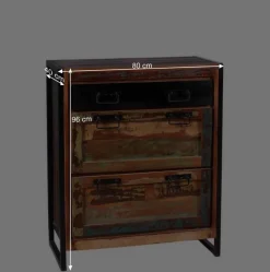 Sale Wohnen 80x96x40 Shabby Schuhschrank mehrfarbig - Ensley