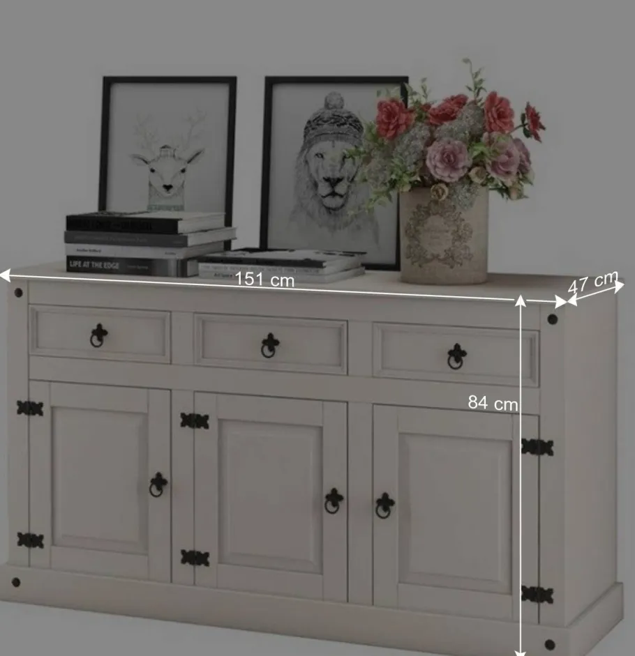 Clearance Wohnen 151x84x47 Sideboard im Landhaus Mexiko Stil - Iasella