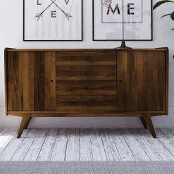 Online Wohnen 160x90x50 Sideboard in Nussbaumfarben lackiert - Nadelle