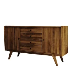 Online Wohnen 160x90x50 Sideboard in Nussbaumfarben lackiert - Nadelle