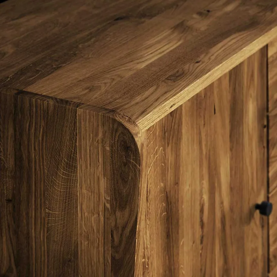 Online Wohnen 160x90x50 Sideboard in Nussbaumfarben lackiert - Nadelle