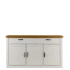 Outlet Wohnen 157x86x42 Sideboard in Weiß & Kiefer - Nuita