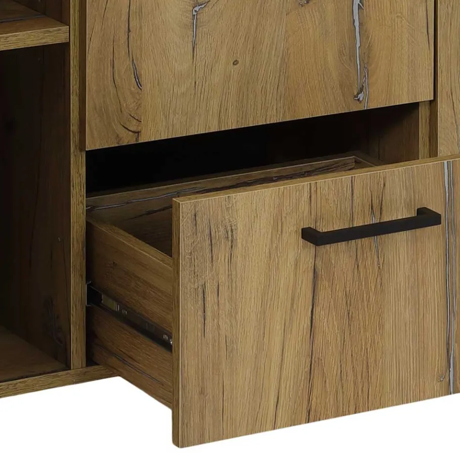 Clearance Wohnen 180x86x38 Sideboard in Zinneiche Optik - Traudarian
