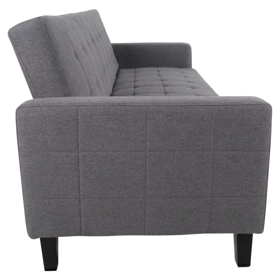 Best Wohnen 204x81x85 3-Sitzer Schlafsofa in Grau - Industry
