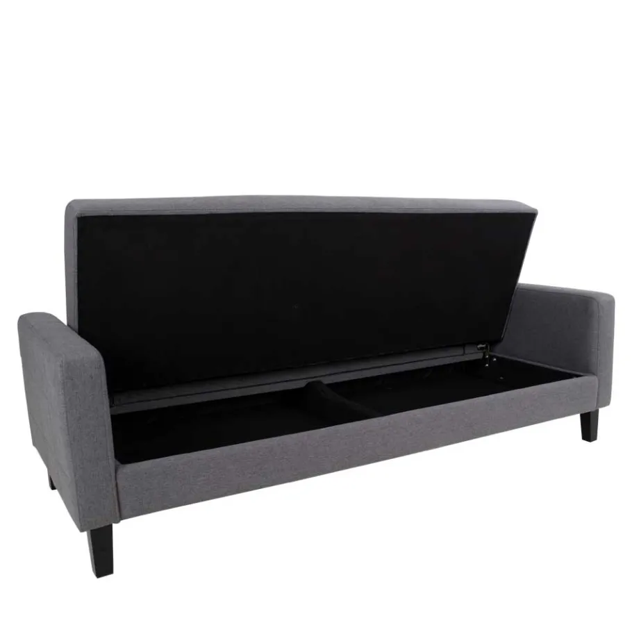 Best Wohnen 204x81x85 3-Sitzer Schlafsofa in Grau - Industry