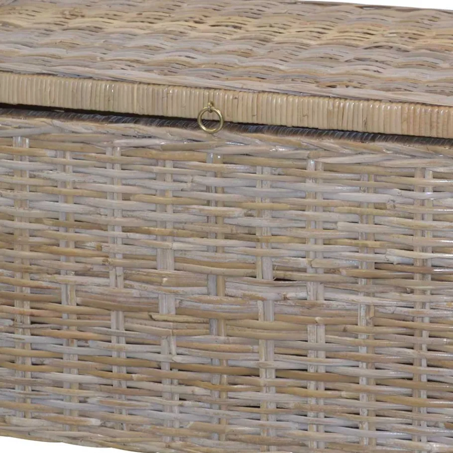 Hot Wohnen 90x51x45 Sitztruhe aus Rattan Geflecht - Oleda