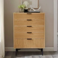 Sale Wohnen 80x113x40 Skandi Hochkommode in Eiche - Piassona
