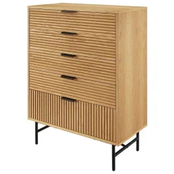 Sale Wohnen 80x113x40 Skandi Hochkommode in Eiche - Piassona
