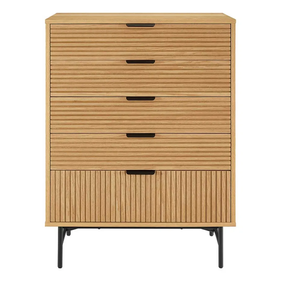 Sale Wohnen 80x113x40 Skandi Hochkommode in Eiche - Piassona