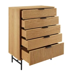 Sale Wohnen 80x113x40 Skandi Hochkommode in Eiche - Piassona
