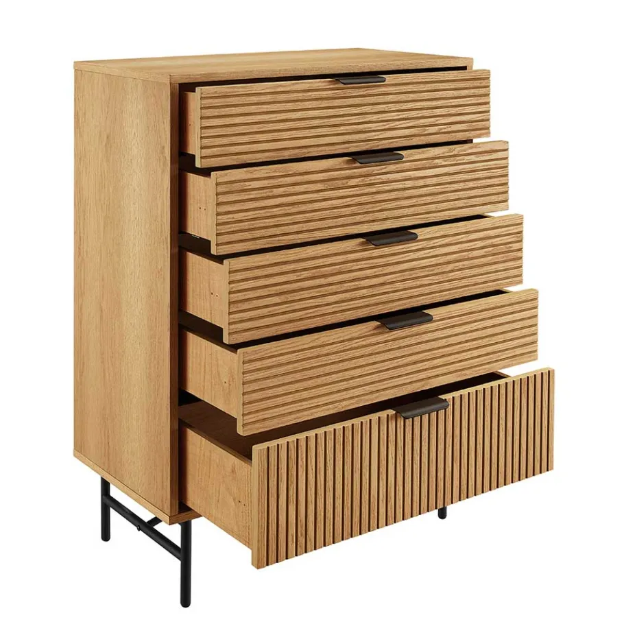 Sale Wohnen 80x113x40 Skandi Hochkommode in Eiche - Piassona