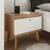 Outlet Wohnen 54x50x40 Skandi Nachtkommode mit Klappe - Cablos