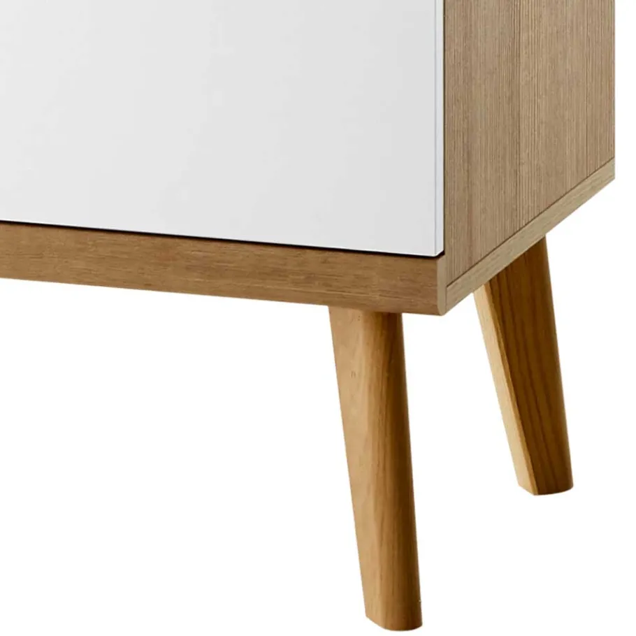 Outlet Wohnen 54x50x40 Skandi Nachtkommode mit Klappe - Cablos