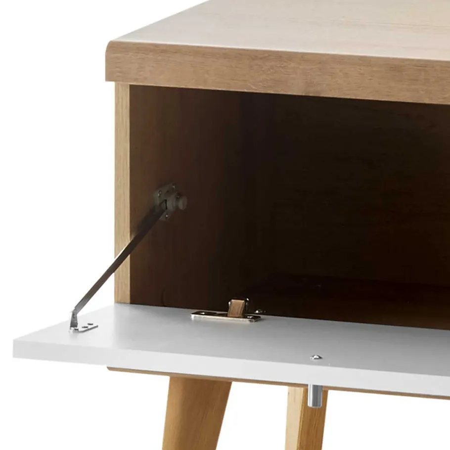 Outlet Wohnen 54x50x40 Skandi Nachtkommode mit Klappe - Cablos