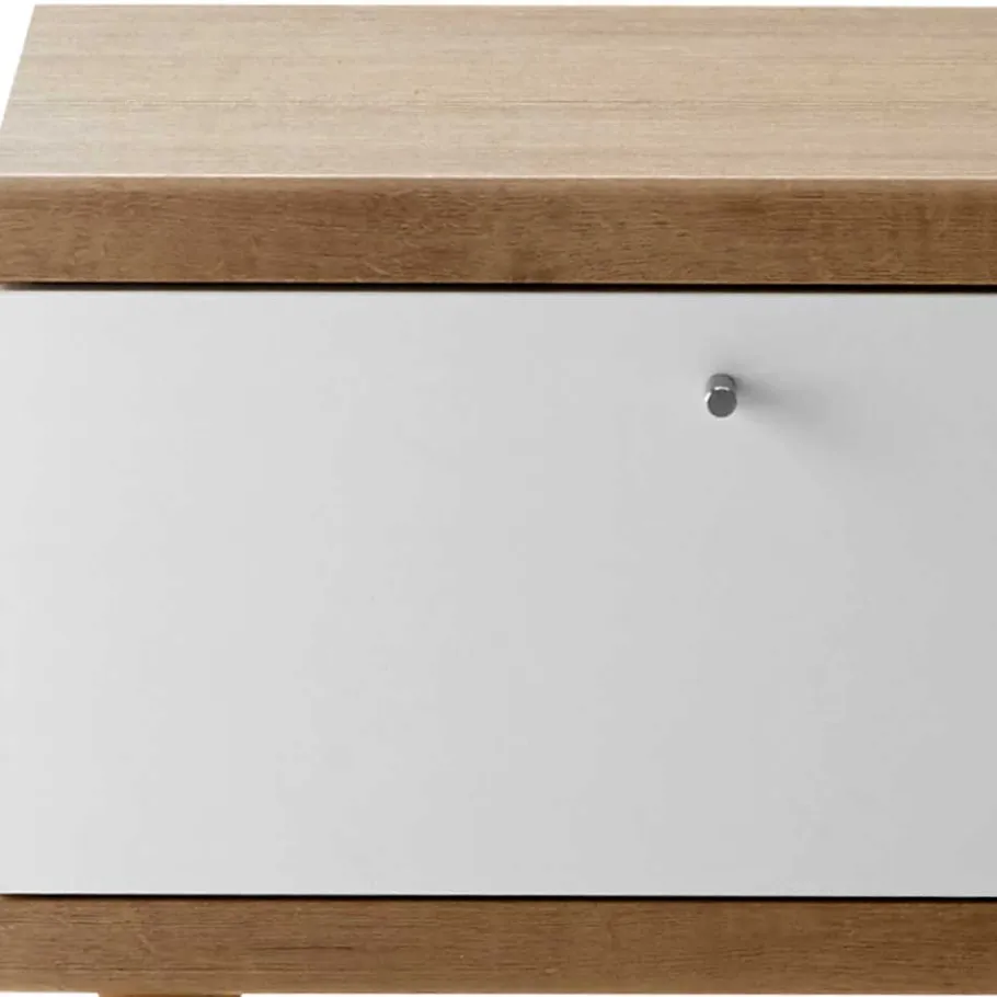Outlet Wohnen 54x50x40 Skandi Nachtkommode mit Klappe - Cablos
