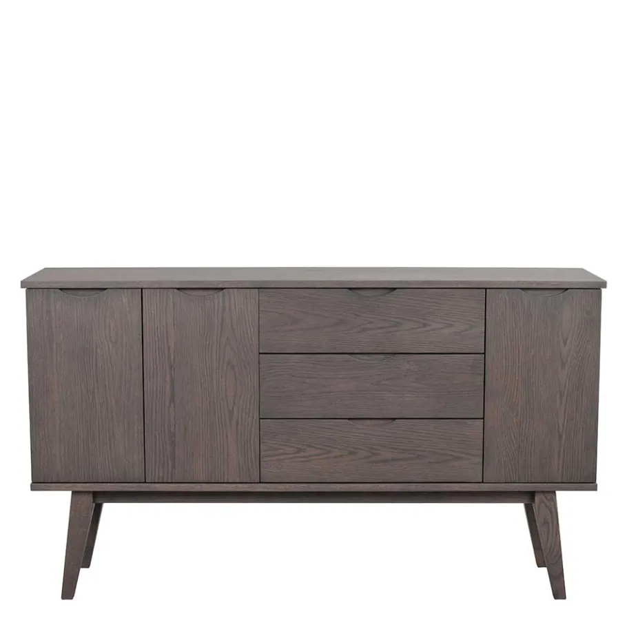 Clearance Wohnen 150x85x40 Skandi Sideboard in Eiche Dunkelbraun - Lomarios