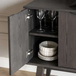 Clearance Wohnen 150x85x40 Skandi Sideboard in Eiche Dunkelbraun - Lomarios