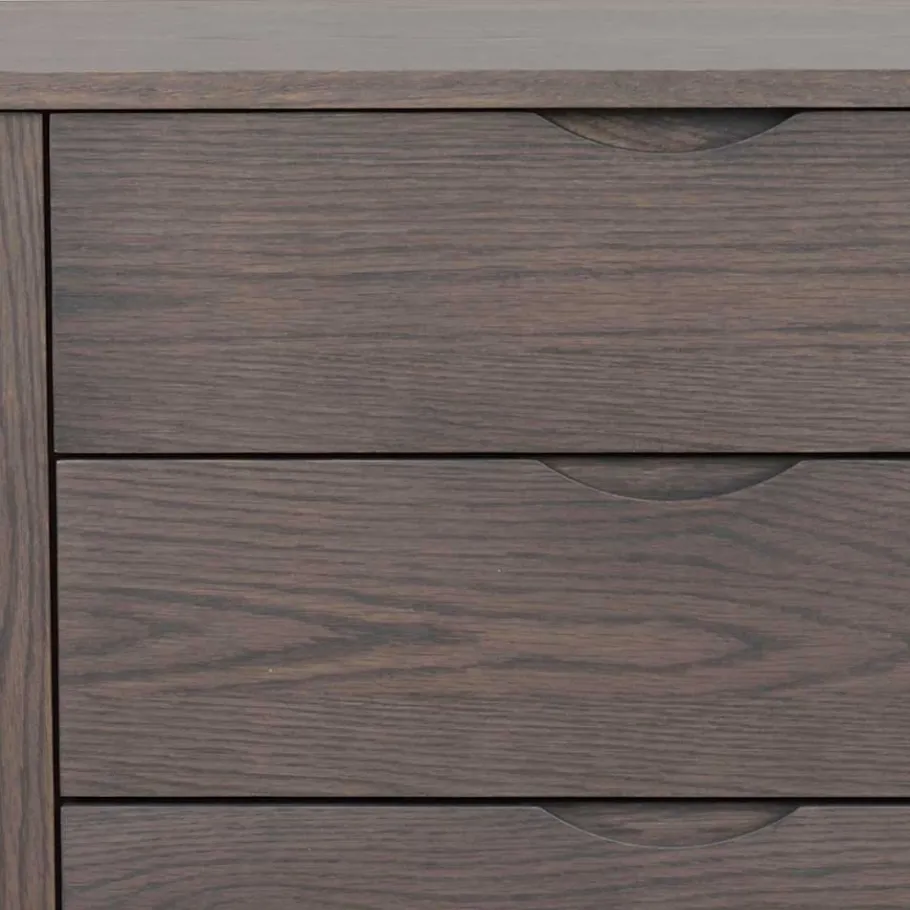 Clearance Wohnen 150x85x40 Skandi Sideboard in Eiche Dunkelbraun - Lomarios
