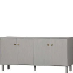 New Wohnen 160x78x46 Skandi Sideboard 4-türig in Grau - Huvina
