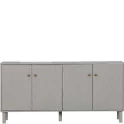 New Wohnen 160x78x46 Skandi Sideboard 4-türig in Grau - Huvina