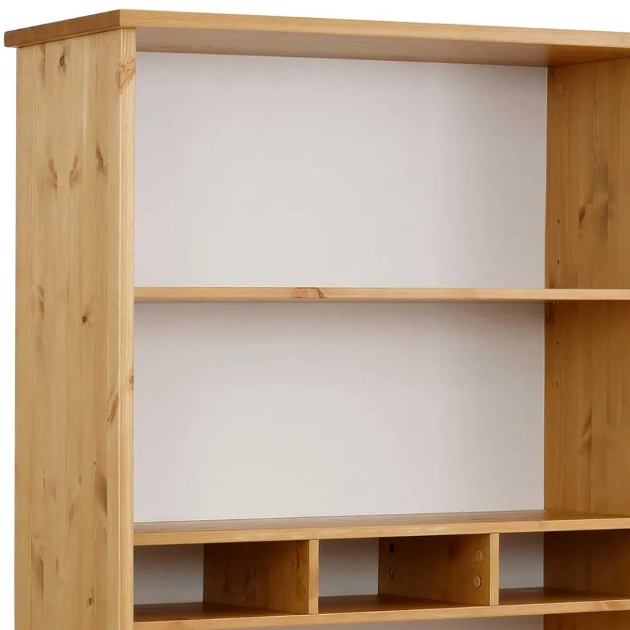 Discount Wohnen 102x188x39 Standregal in Weiß & Honig - Enjes