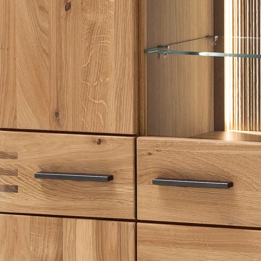 Hot Wohnen 90x136x37 Stauraumvitrine als Highboard - Crupean