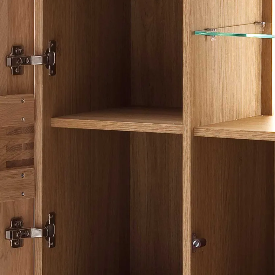 Hot Wohnen 90x136x37 Stauraumvitrine als Highboard - Crupean