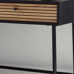 Sale Wohnen 120x75x50 Stilvoller Schreibtisch in Schwarz & Eiche - Varaba