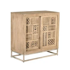 Clearance Wohnen 90x90x40 Türen-Kommode mit Ethno Flair - Valuta