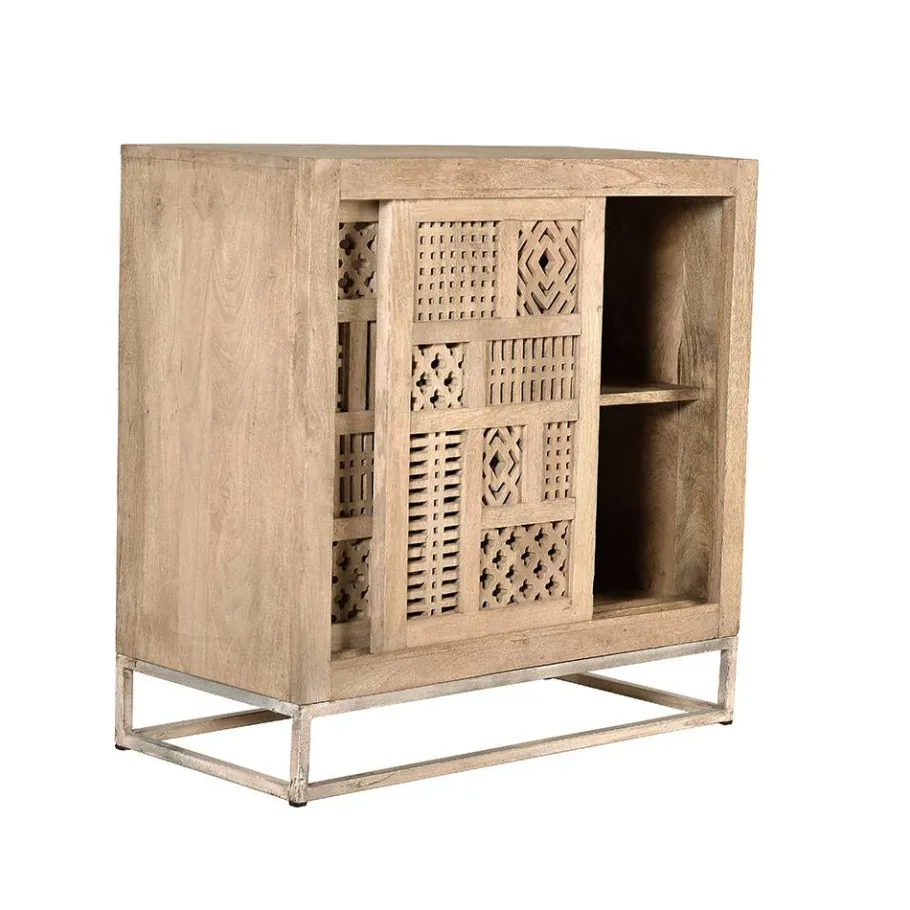 Clearance Wohnen 90x90x40 Türen-Kommode mit Ethno Flair - Valuta